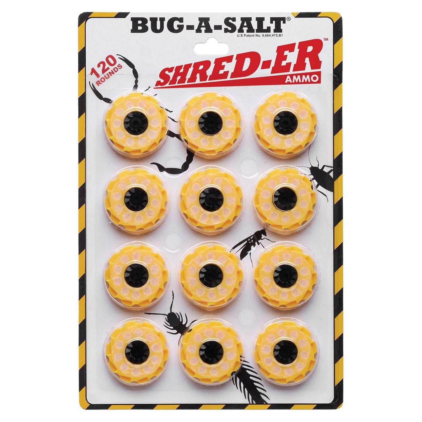  Bug-A-Salt Shred-Er Ammo Cartridge Black/Yellow 12 Pc