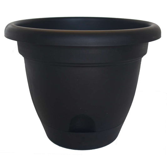  Bloem Lucca 10.75 In. H X 13.25 In. W X 12 In. D Plastic Planter Black