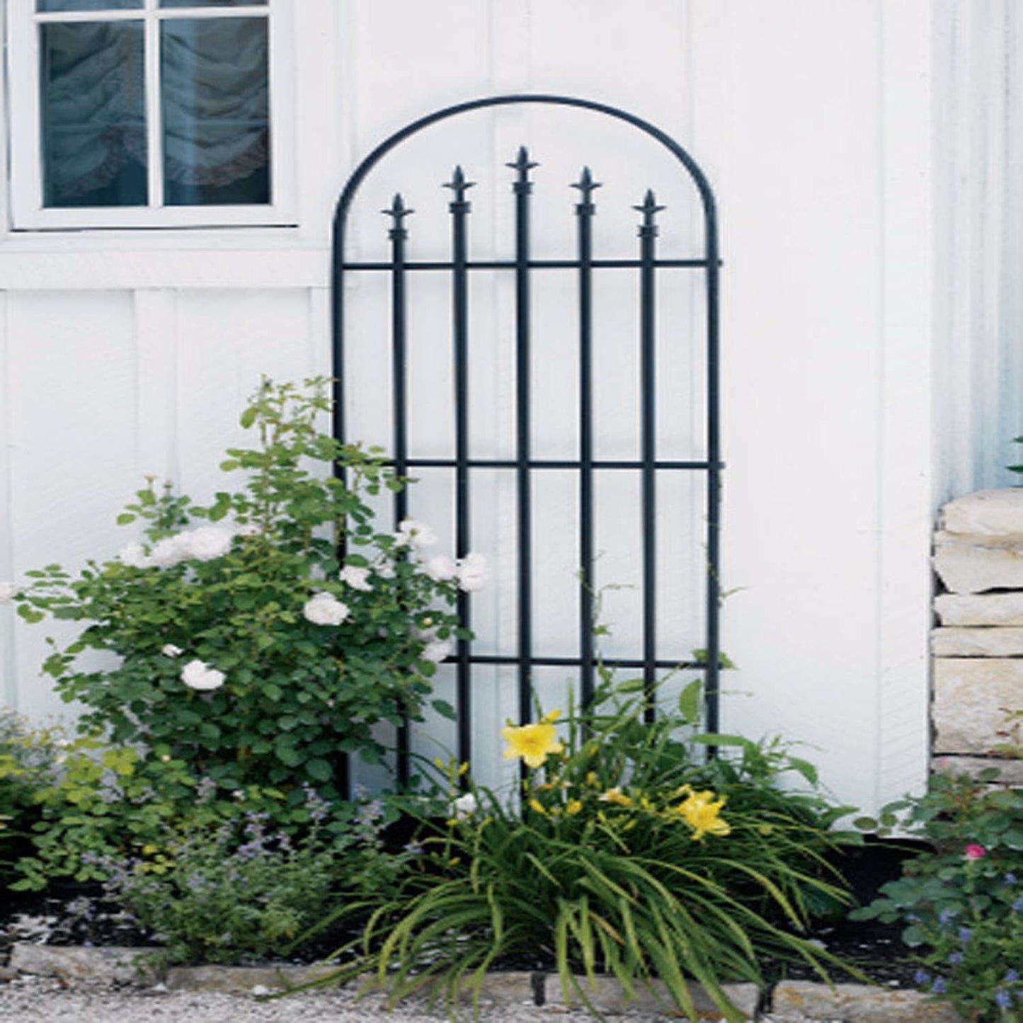 Panacea 80 In. H Black Steel Trellis