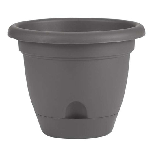  Bloem Lucca 10.8 In. H X 13 In. D Resin Planter Charcoal Gray
