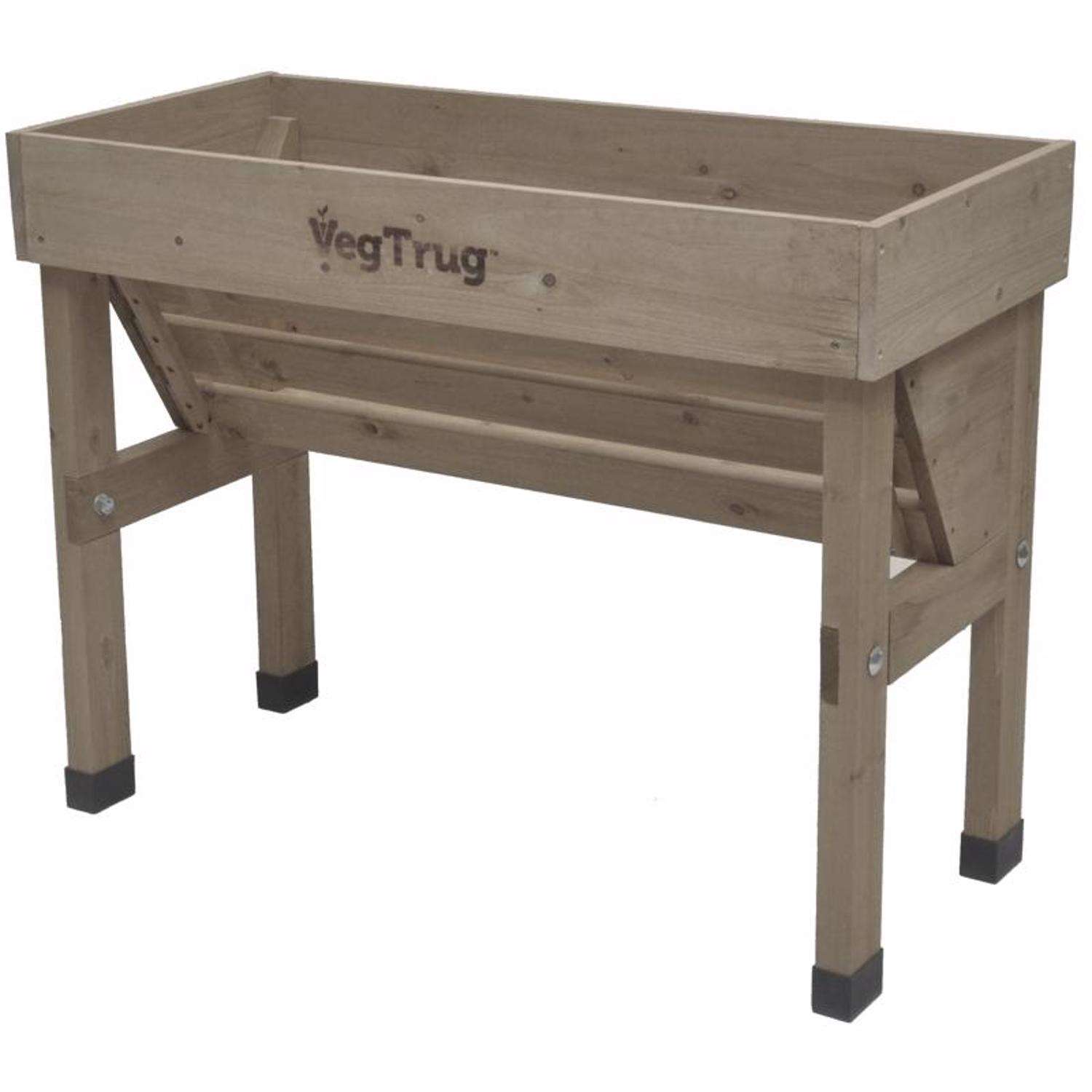  VegTrug 31.5 In. H X 40.55 In. W X 18 In. D Cedar Wall Hugger Planter Gray
