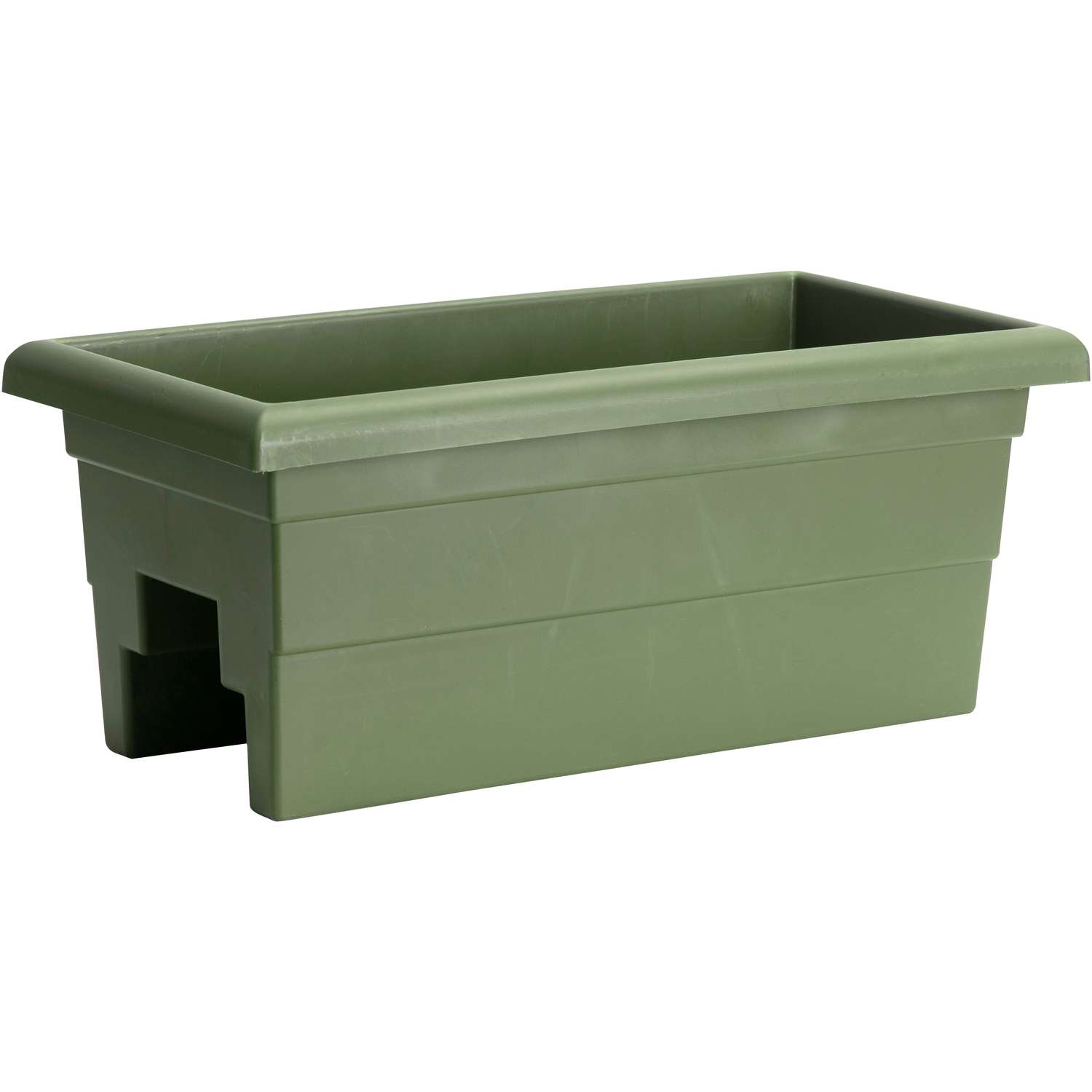  Novelty 10 In. H X 12 In. W X 24 In. D Plastic Countryside Over-The-Rail Deck Rail Planter Sage