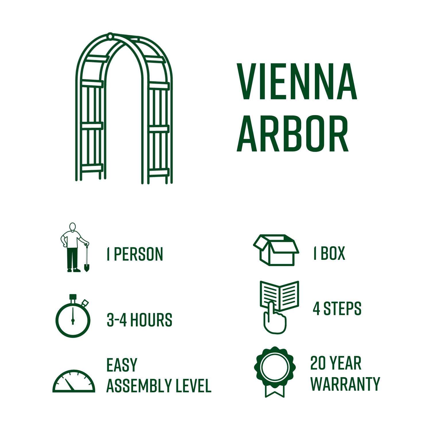 Vita Vienna 86.5 In. H White Vinyl Garden Arbor