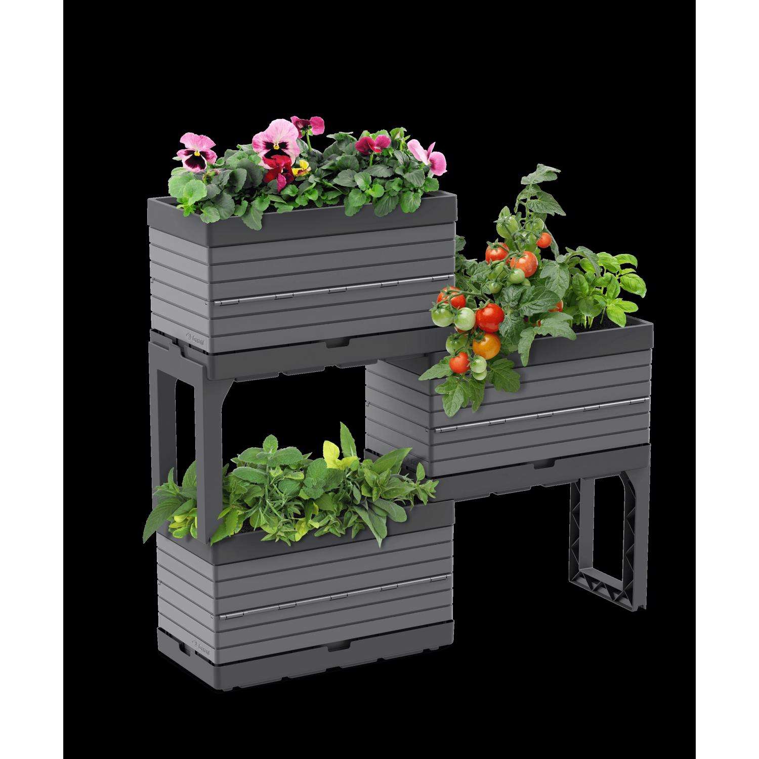  Southern Patio 39 In. H X 12 In. W X 38 In. D Resin Elevated Garden Bed Kit Gray