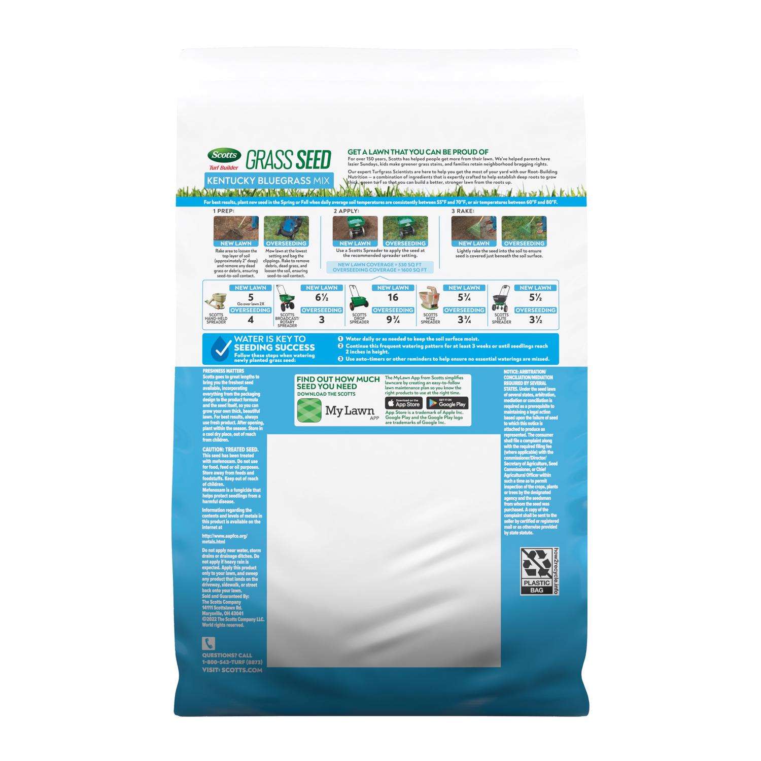  Scotts Turf Builder Kentucky Bluegrass Sun Or Shade Fertilizer/Seed/Soil Improver 2.4 Lb