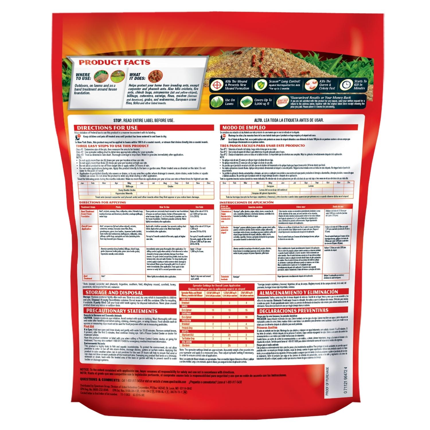  Spectracide Fire Ant Killer Granules 10 Lb