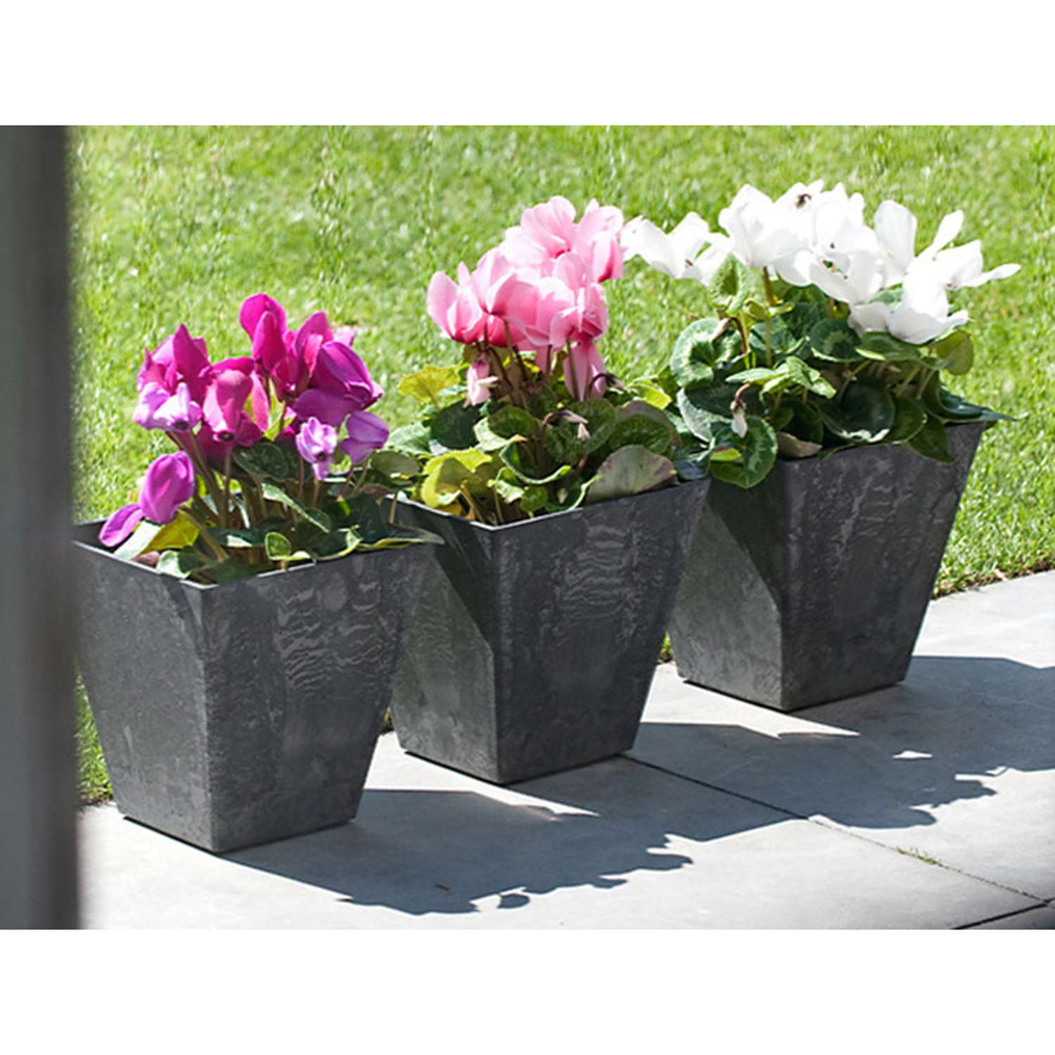  Novelty Artstone 8 In. H X 7.8 In. W X 7.8 In. D Resin Ella Planter Black