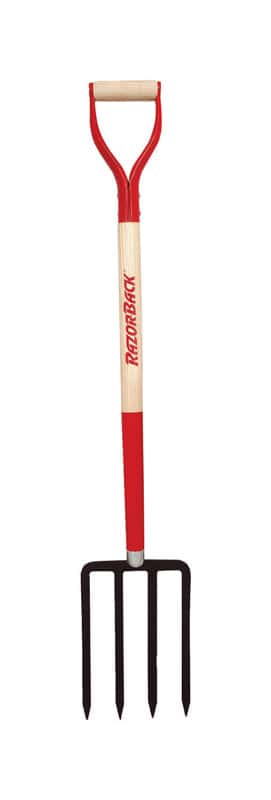  Razor-Back 4 Tine Forged Steel Spading Fork 30 In. Wood Handle