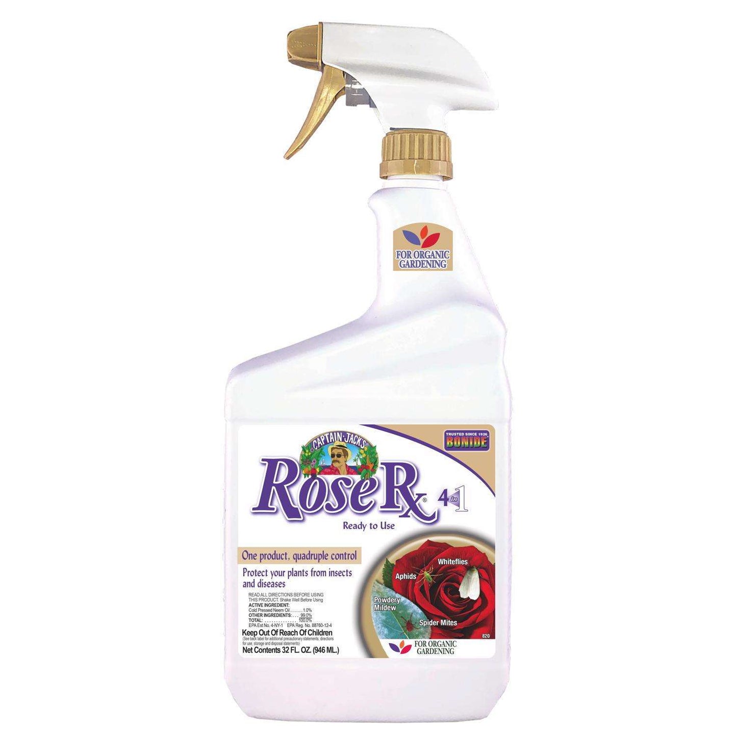  Bonide Captain Jack’s Rose Rx Organic Disease And Insect Control Liquid 32 Oz