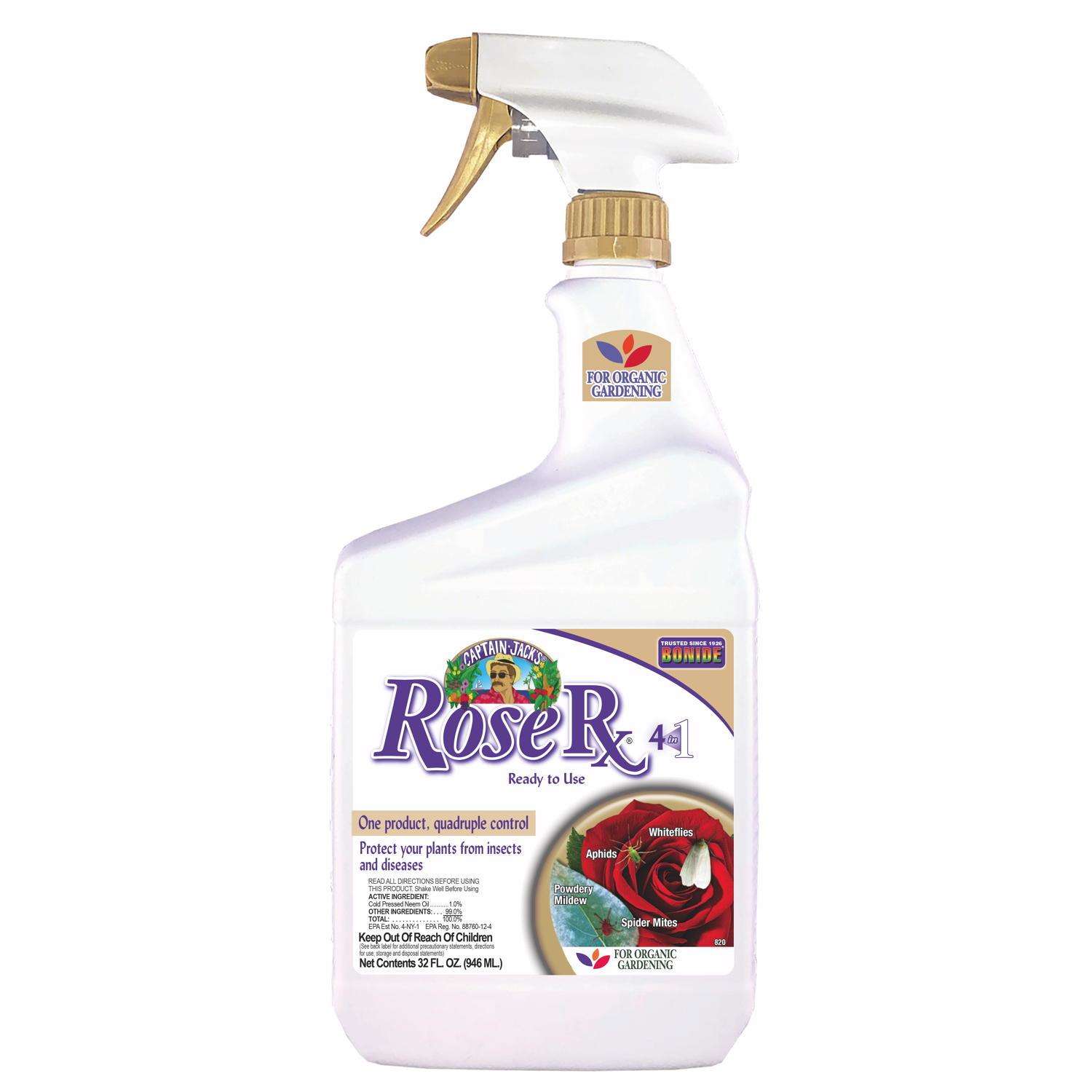  Bonide Captain Jack’s Rose Rx Organic Disease And Insect Control Liquid 32 Oz