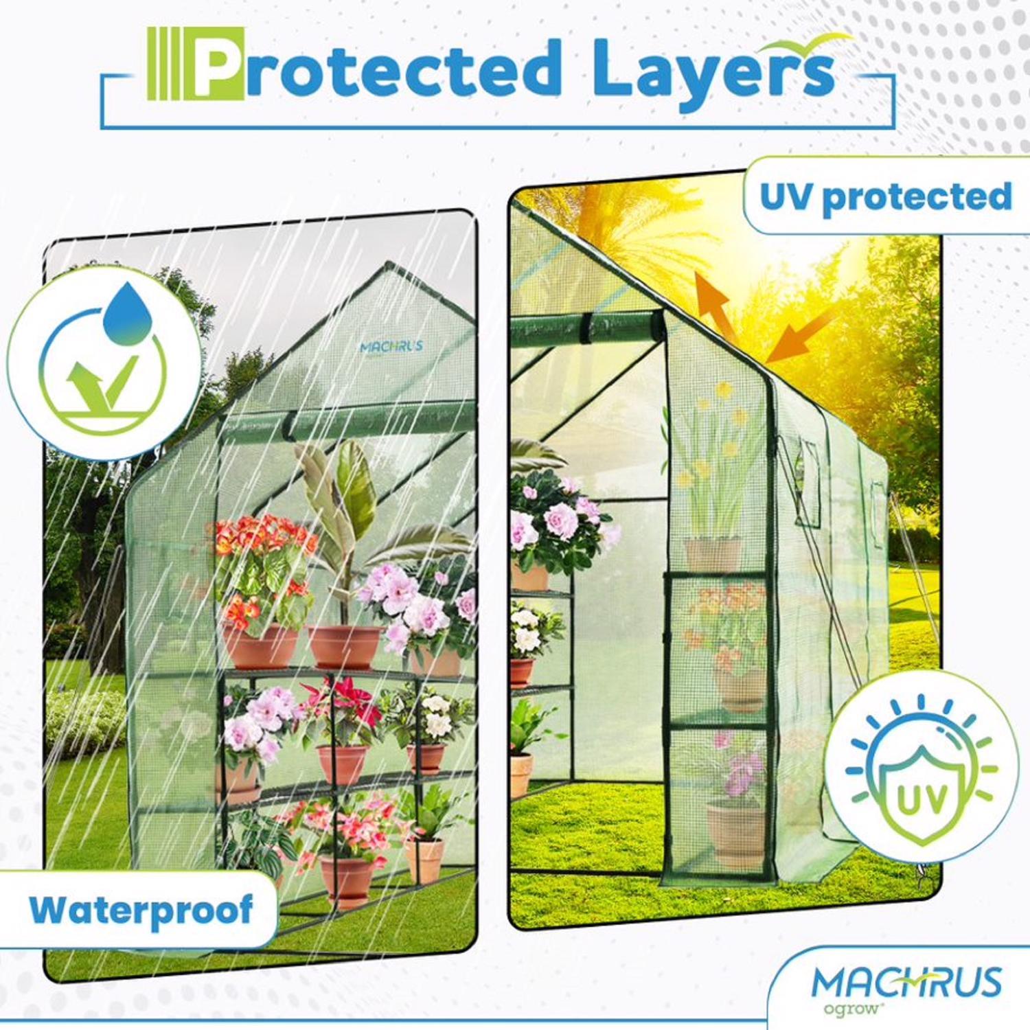  OGrow Green 67 In. W X 117 In. D X 83 In. H Walk-In Greenhouse