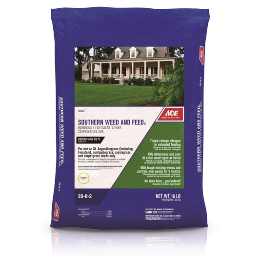 Ace Southern Weed & Feed Lawn Fertilizer For Multiple Grass Types 5000 Sq Ft
