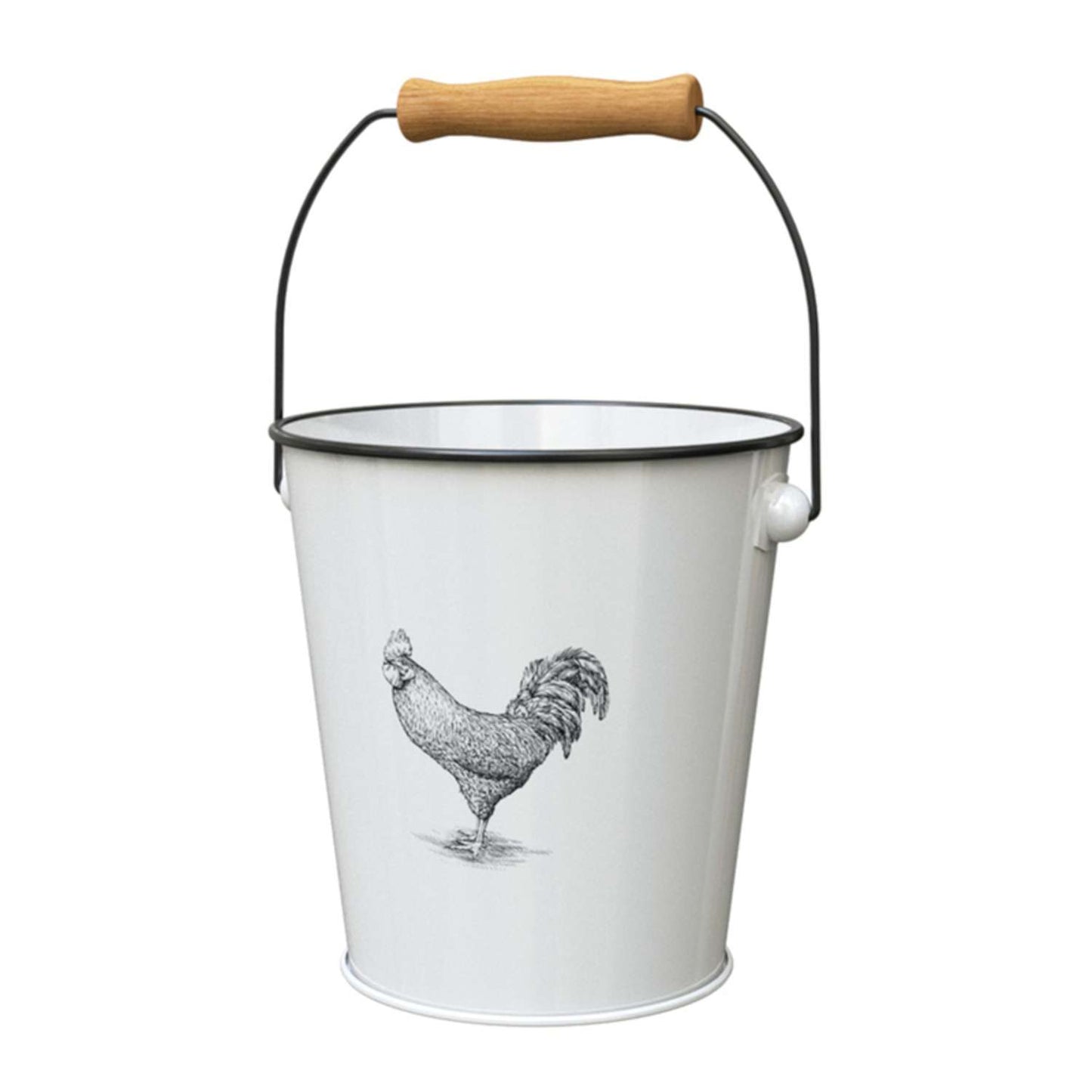  Panacea 7.5 In. D Steel Milkhouse Animals Bucket Planter White