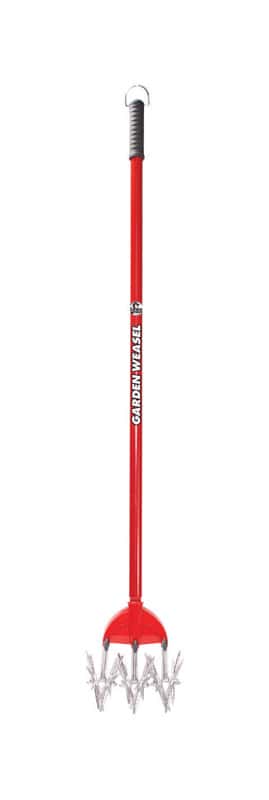  Garden Weasel 3 Tine Steel Rotary Hand Cultivator 45 In. Steel Handle