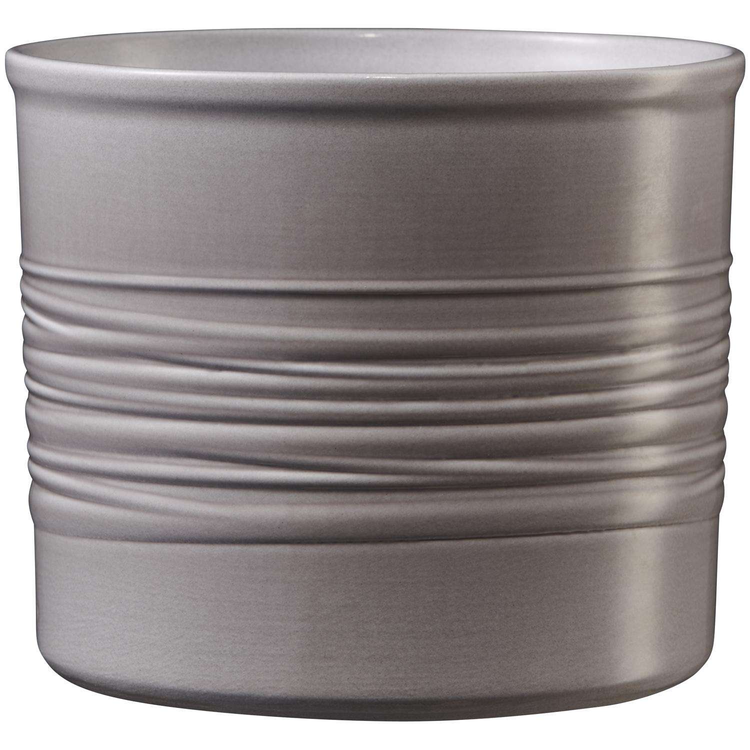  SK Pottery 4.7 In. H X 5.5 In. D Clay Laos Ceramic Pot Warm Gray