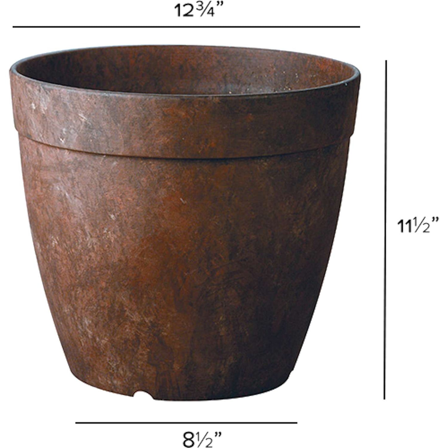  Novelty ArtStone 11.5 In. H X 12.8 In. W X 12.8 In. D X 12.8 In. D Resin Dolce Planter Rust