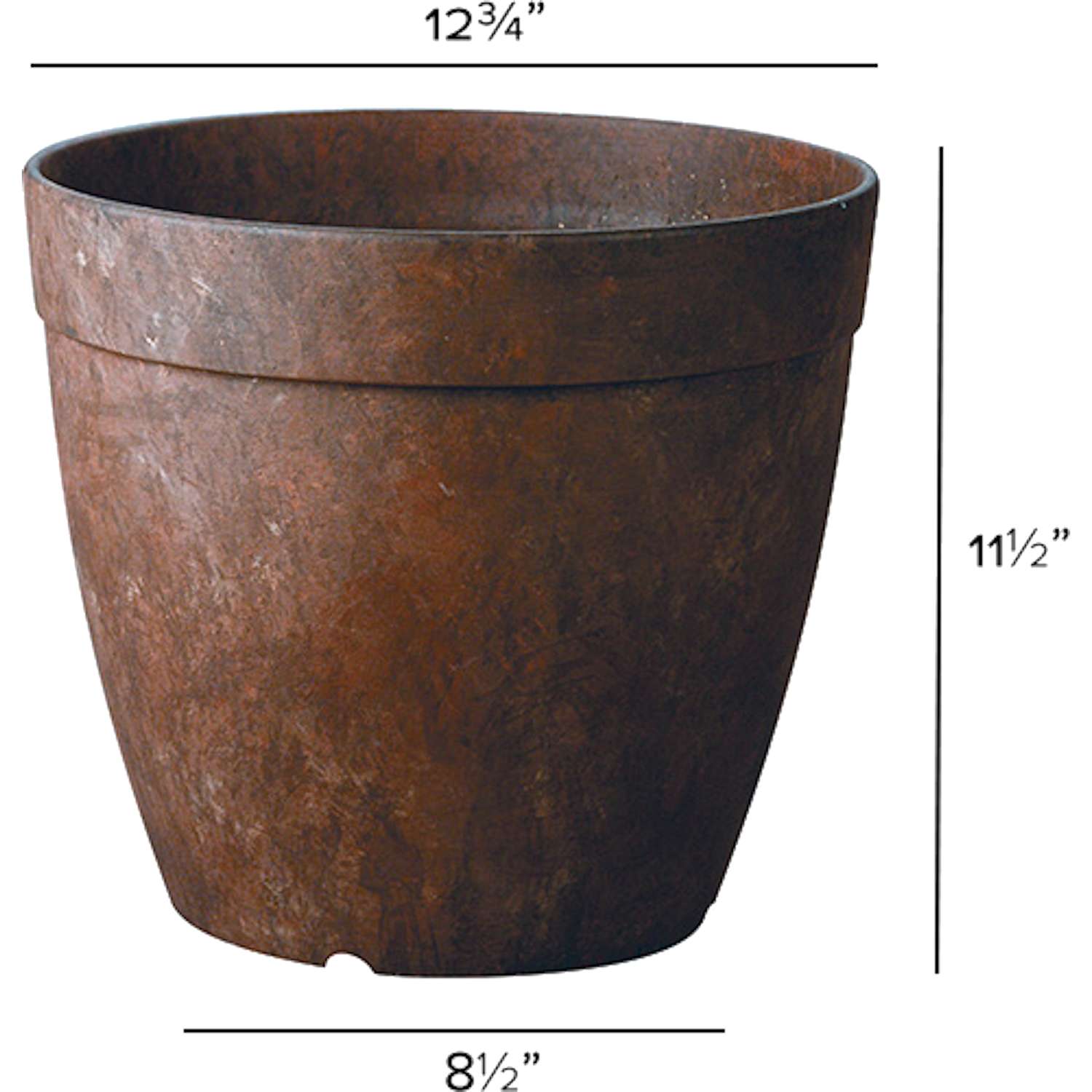  Novelty ArtStone 11.5 In. H X 12.8 In. W X 12.8 In. D X 12.8 In. D Resin Dolce Planter Rust