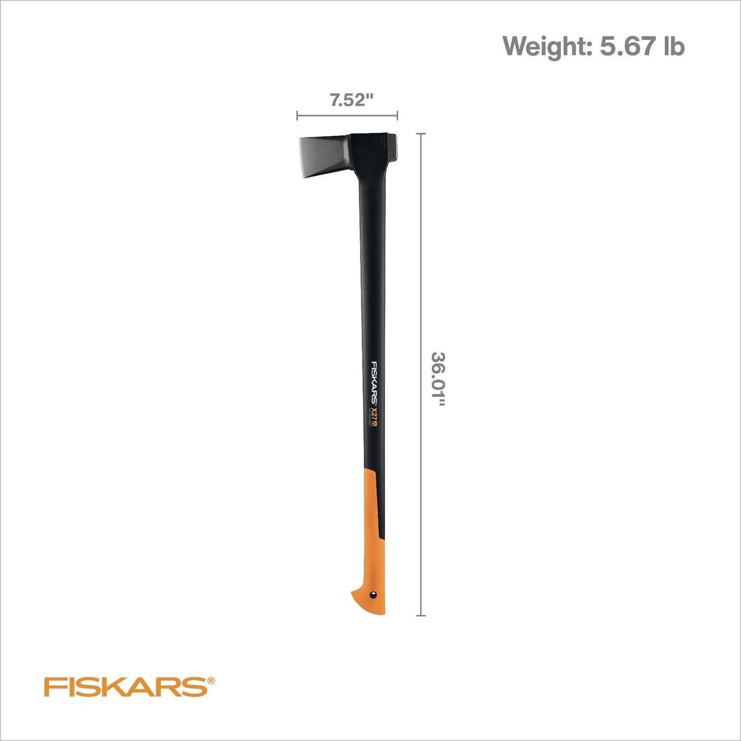  Fiskars X27 6.3 Lb Single Bit Splitting Axe Fiberglass Handle