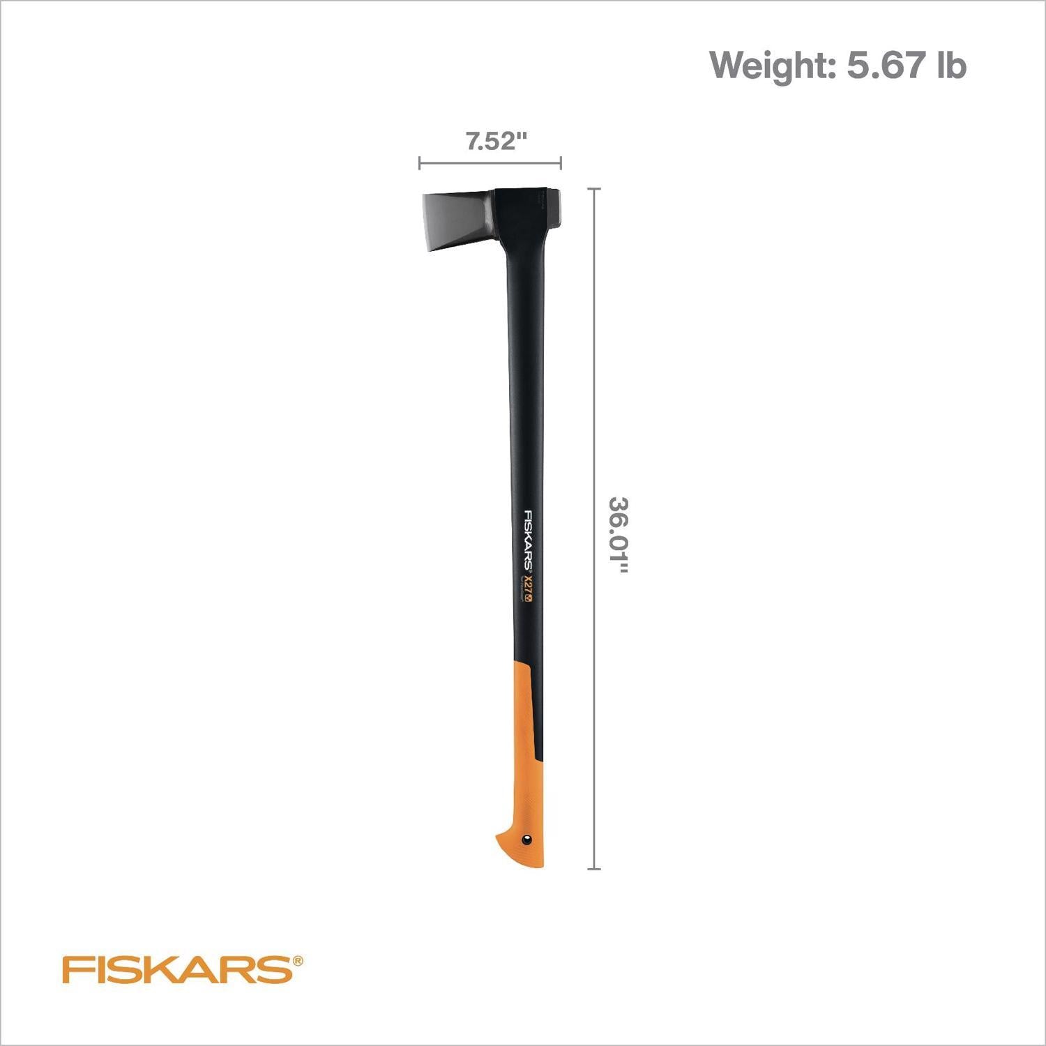  Fiskars X27 6.3 Lb Single Bit Splitting Axe Fiberglass Handle