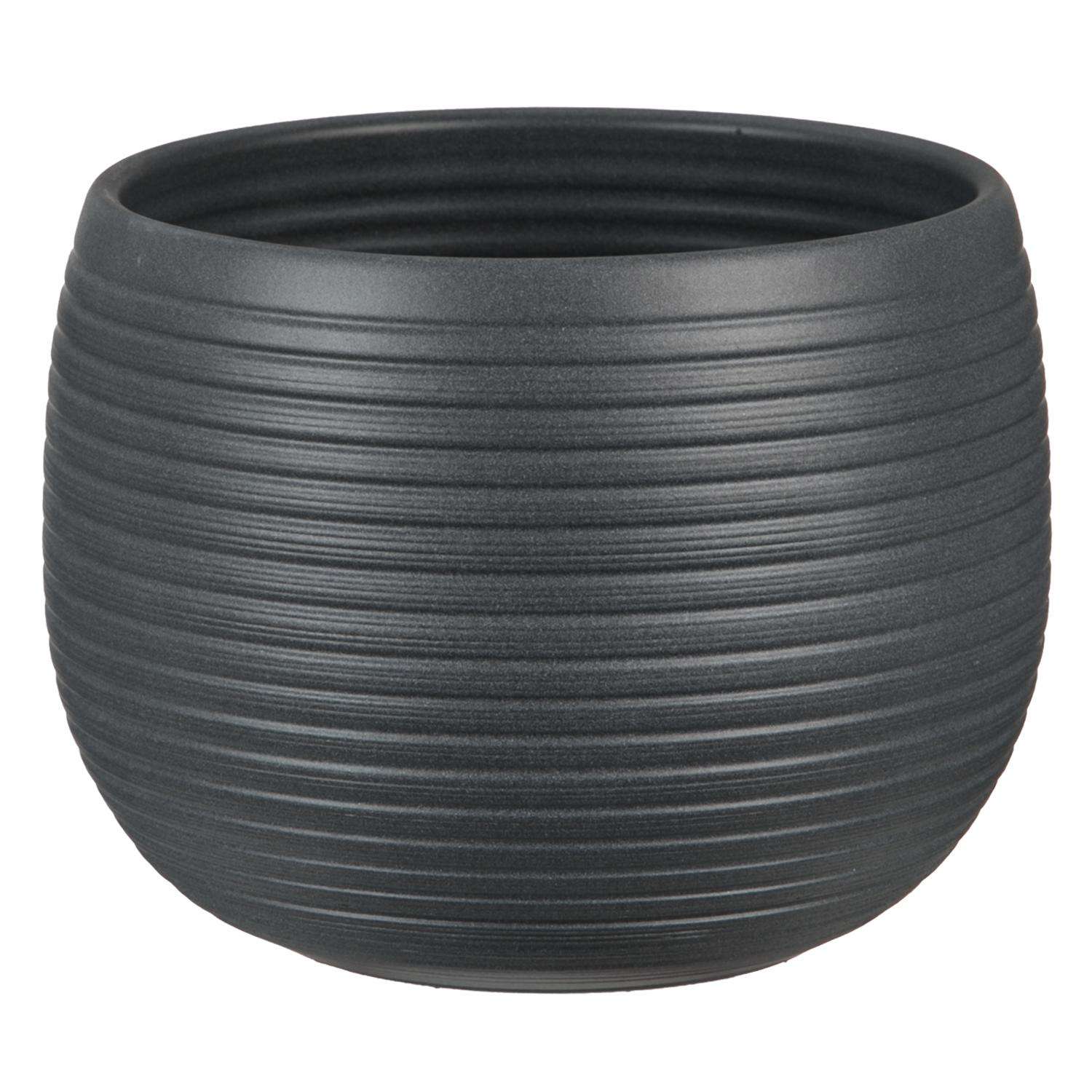  Scheurich Linara 6.25 In. D Ceramic Flower Pot Graphite