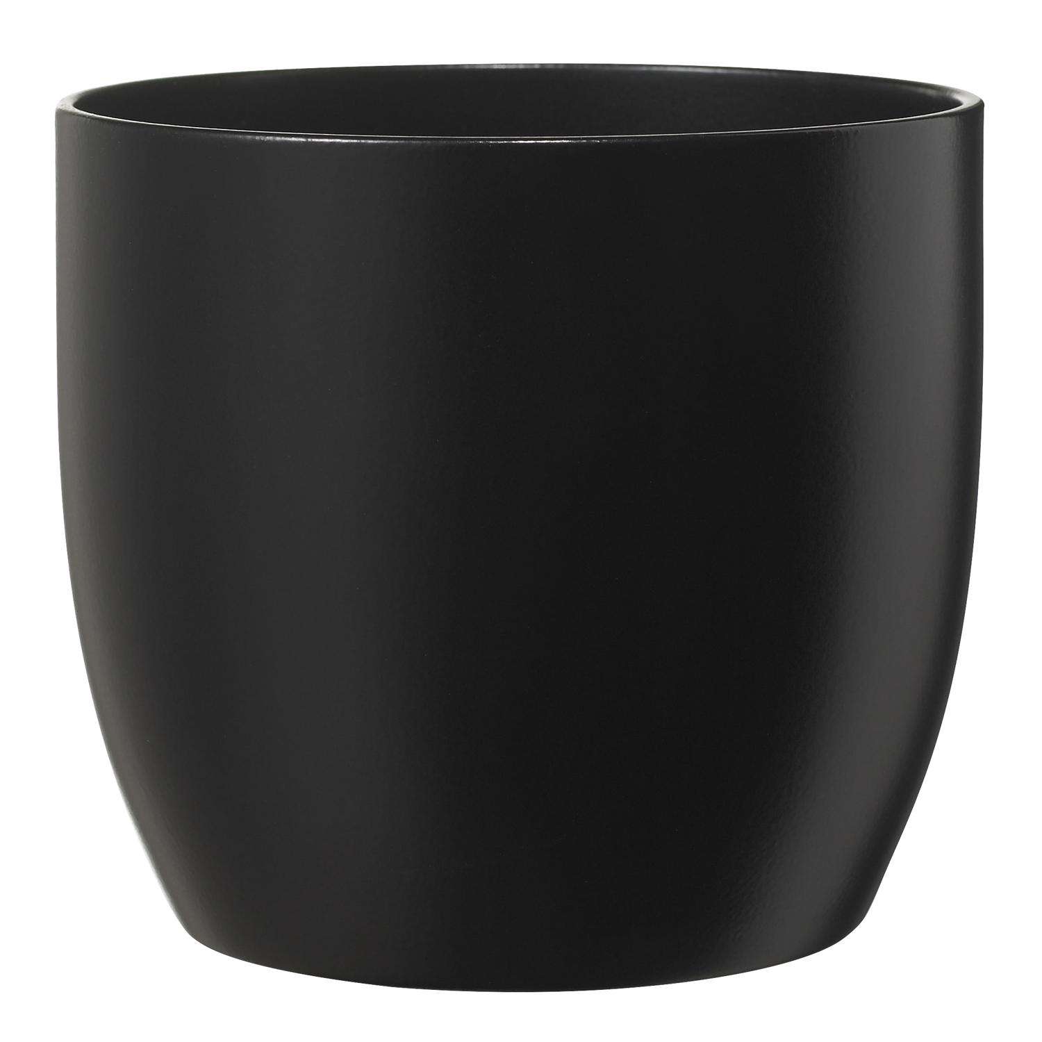  SK Pottery 3.9 In. H X 4.7 In. W X 4.7 In. D Clay Basel Ceramic Pot Black