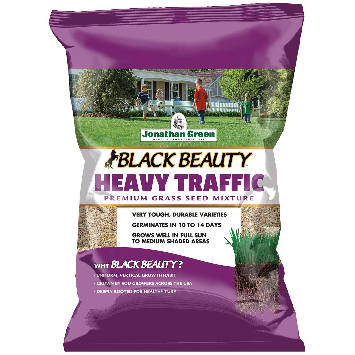  Jonathan Green Black Beauty Heavy Traffic Mixed Sun Or Shade Grass Seed 25 Lb