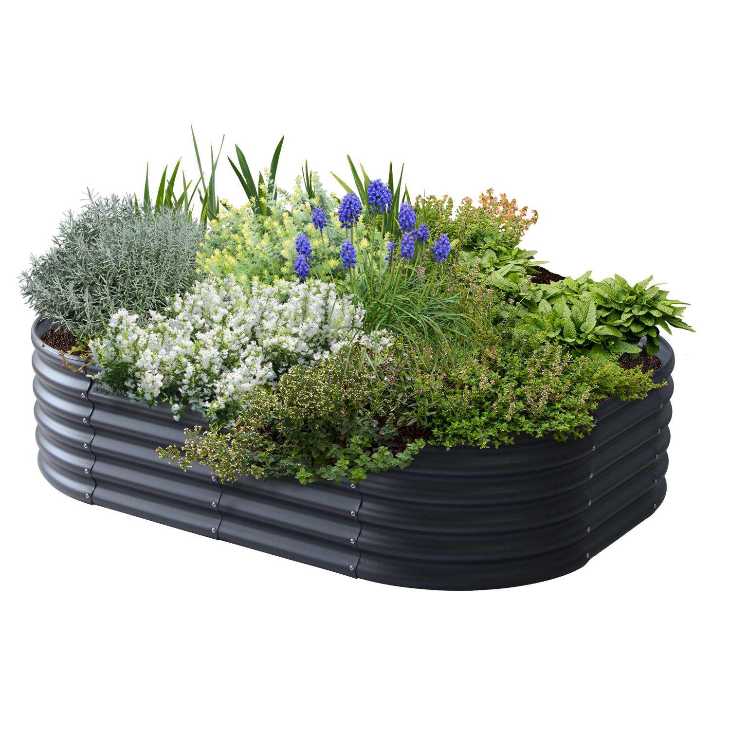  VegTrug 17.71 In. H X 36.22 In. W X 36.22 In. D Steel Raised Garden Bed Rain Grey