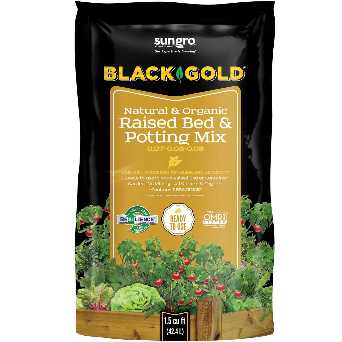  Black Gold Organic Flower And Vegetable Raised Bed Mix 1.5 Cu Ft