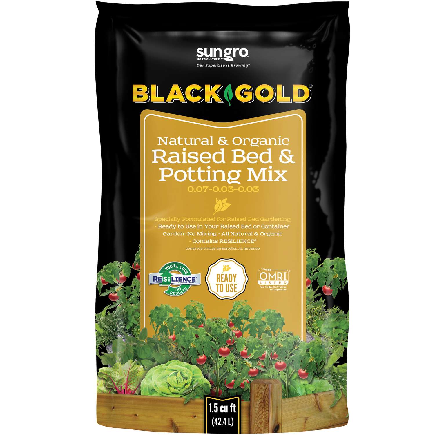  Black Gold Organic Flower And Vegetable Raised Bed Mix 1.5 Cu Ft