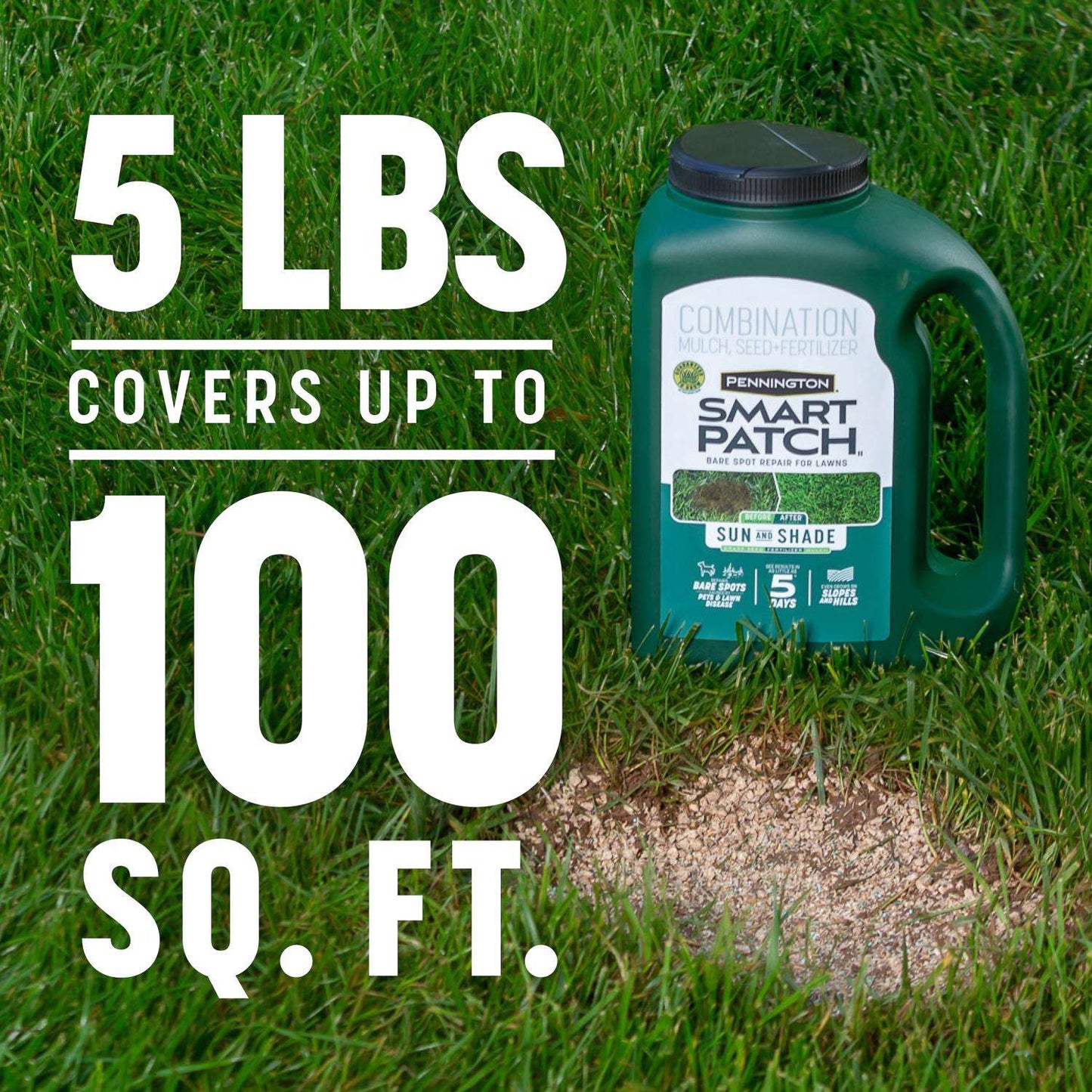  Pennington Smart Patch Mixed Sun Or Shade Seed/Fertilizer/Mulch Repair Kit 5 Lb