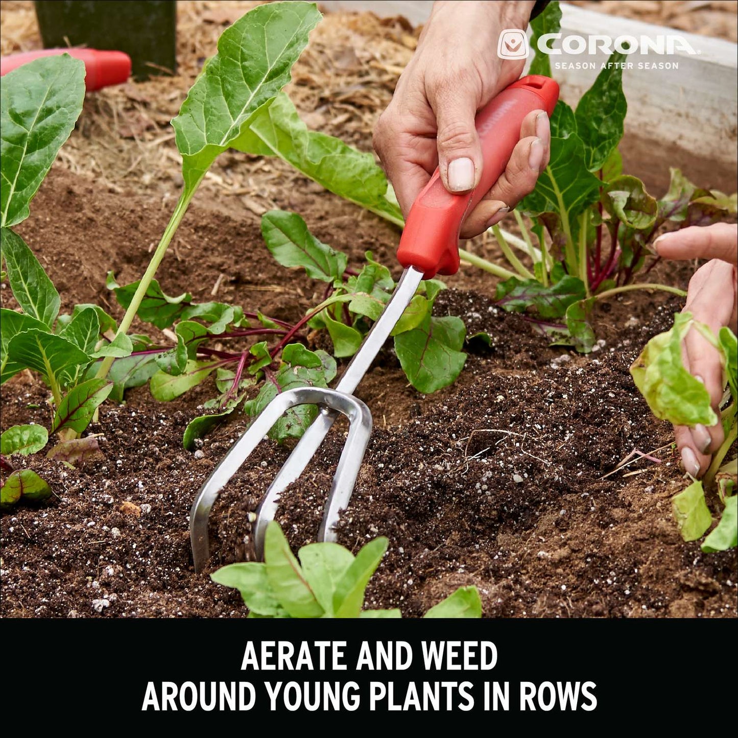  Corona ComfortGEL 3 Tine Stainless Steel Hand Cultivator 7 In. Rubber Handle