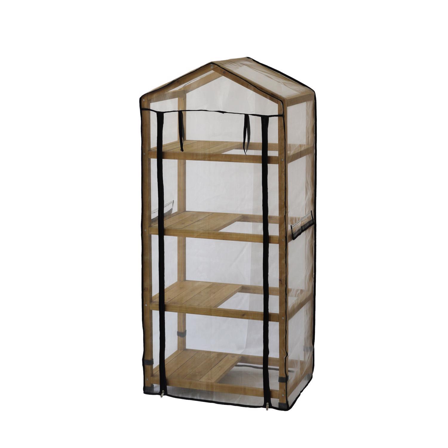  VegTrug Nursery Greenhouse Natural 28 In. W X 19.5 In. D X 62 In. H 4-Tier Mini Growhouse