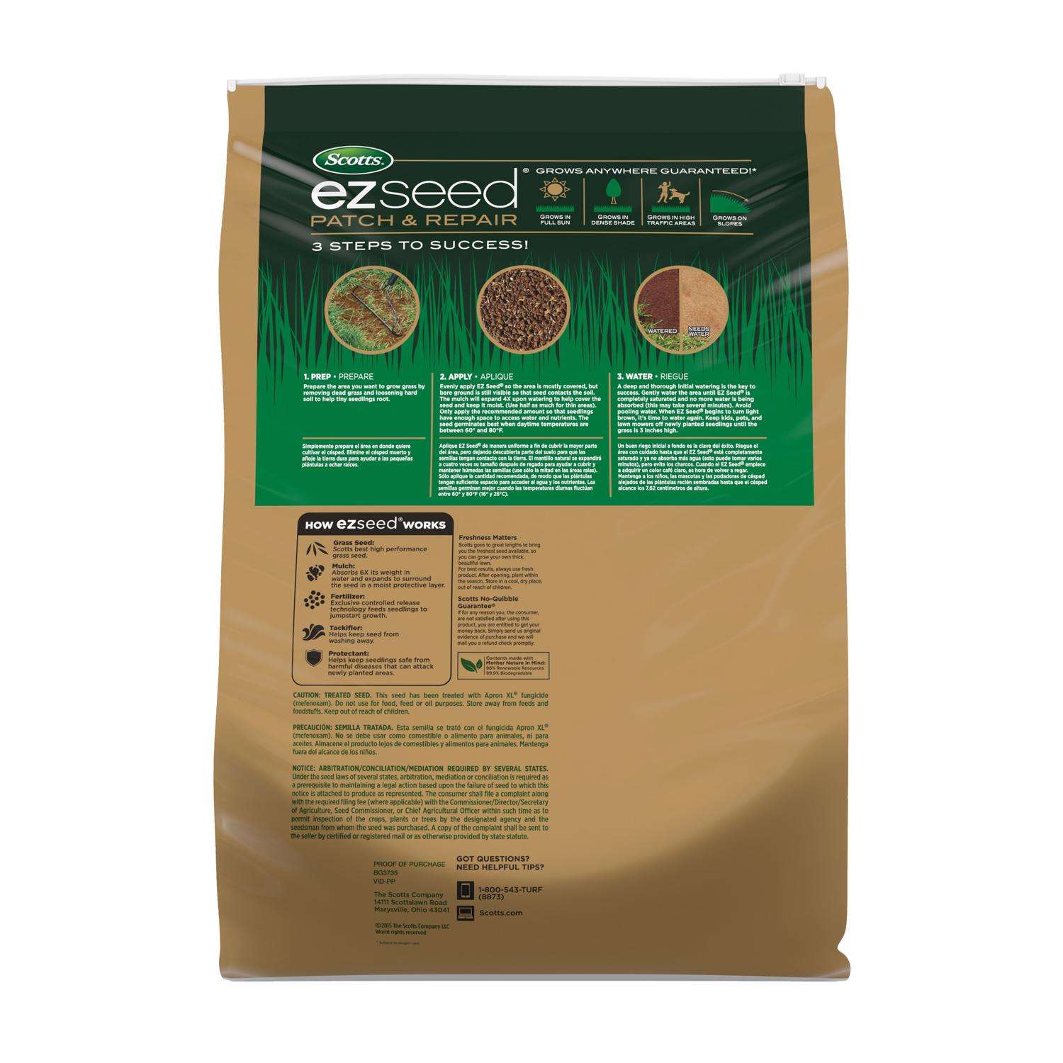  Scotts EZ Seed Mixed Sun Or Shade Grass Spot Repair Seed 20 Lb