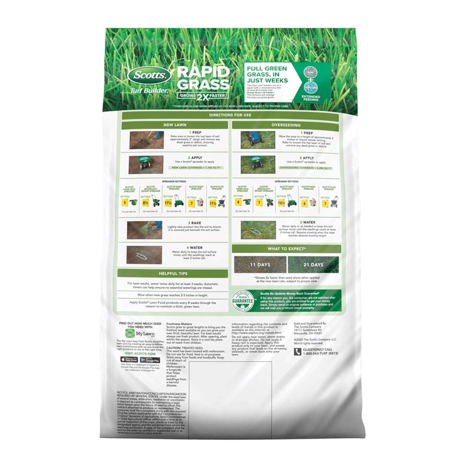 Scotts Turf Builder Rapid Grass Tall Fescue Grass Sun Or Shade Grass Seed And Fertilizer 16 Lb