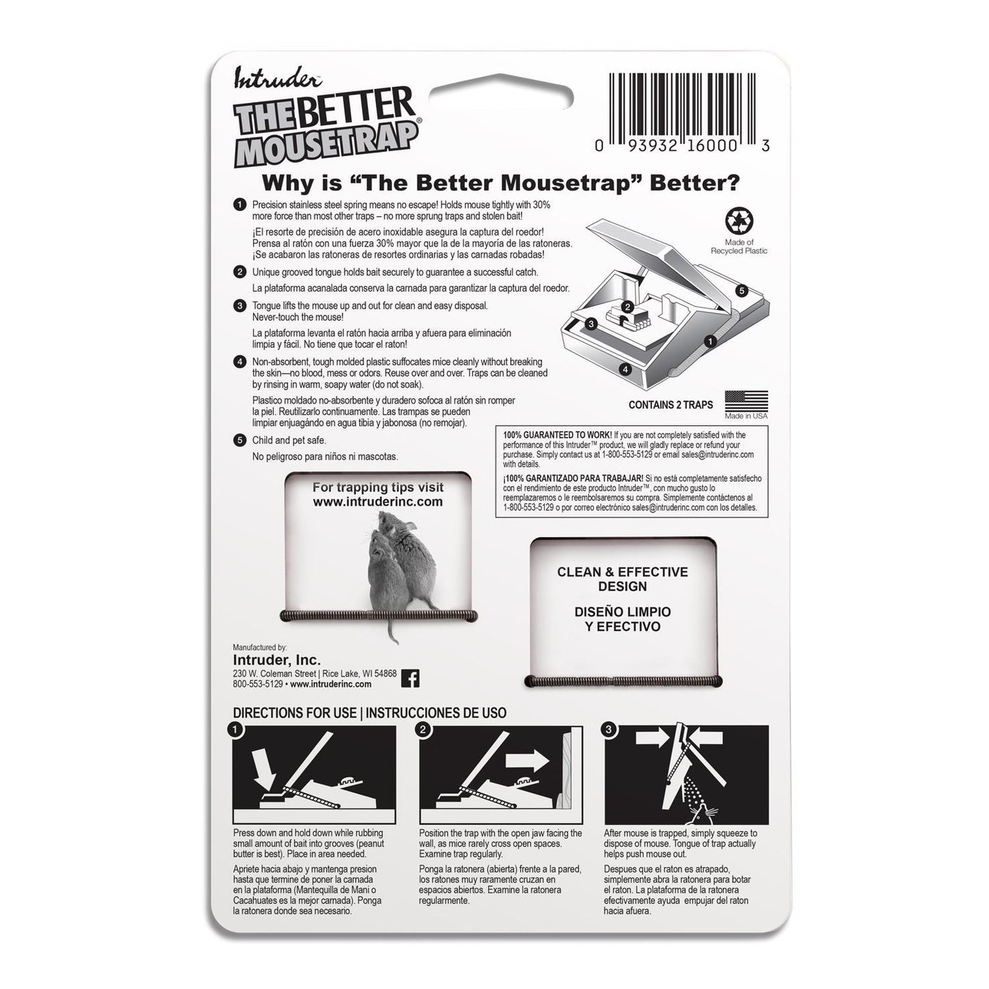  Intruder The Better Mousetrap Small Snap Trap For Mice 2 Pk