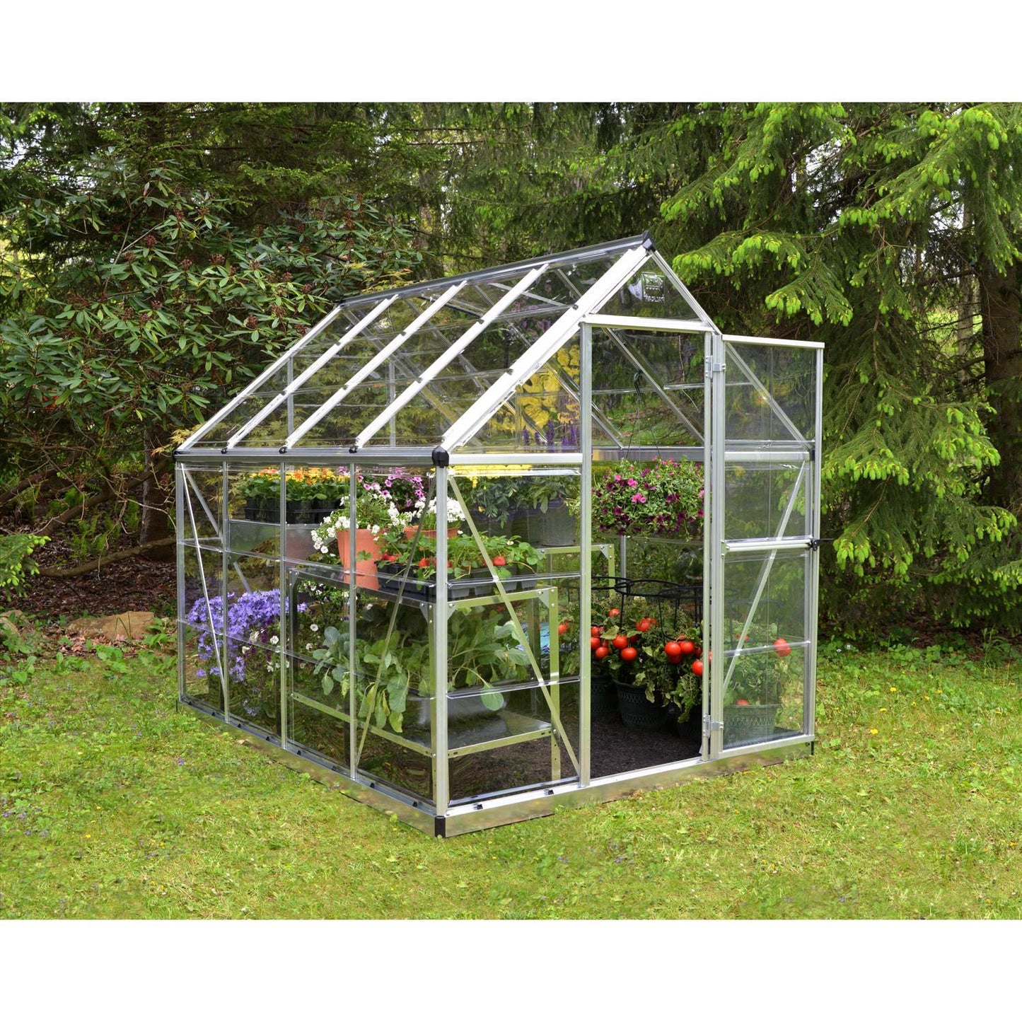  Canopia By Palram Harmony Silver 72.8 In. W X 97.2 In. D X 81.9 In. H Walk-In Greenhouse