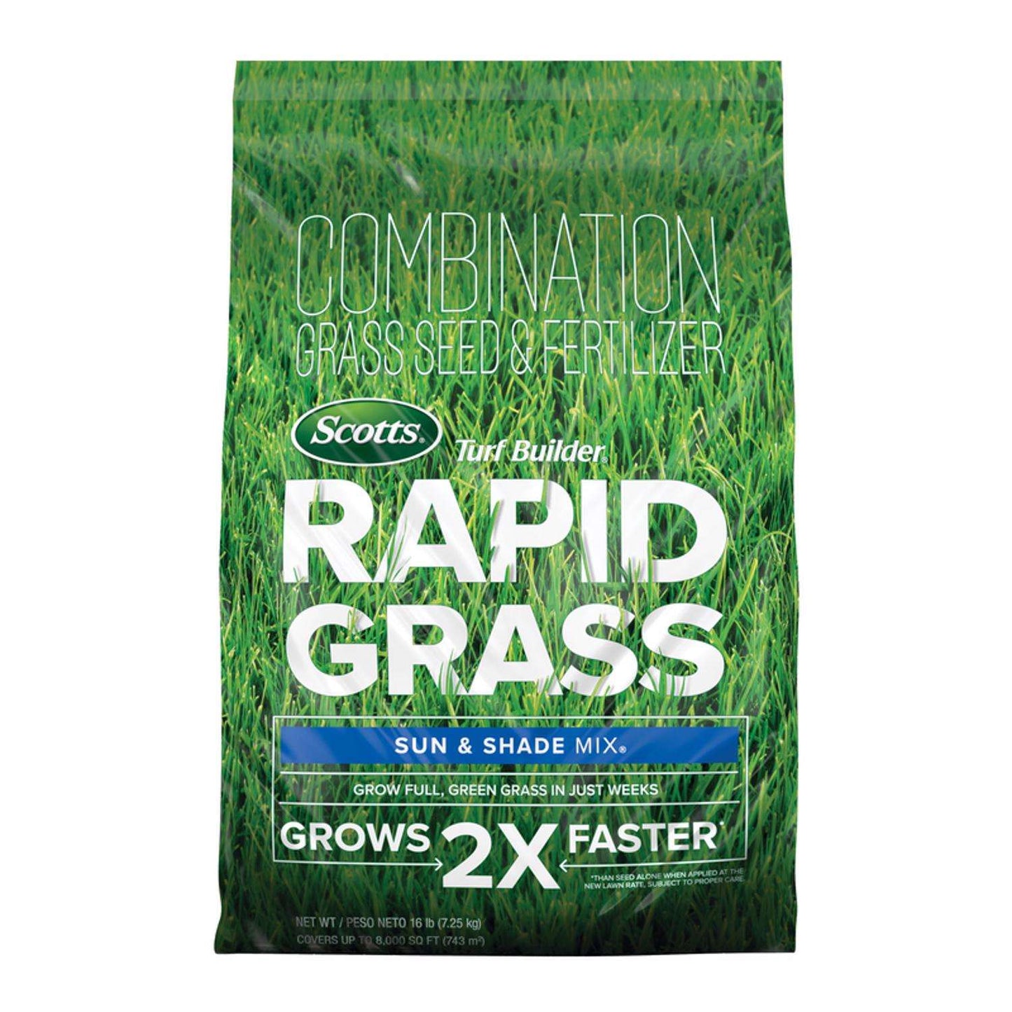  Scotts Turf Builder Rapid Grass Mixed Sun Or Shade Grass Seed And Fertilizer 16 Lb