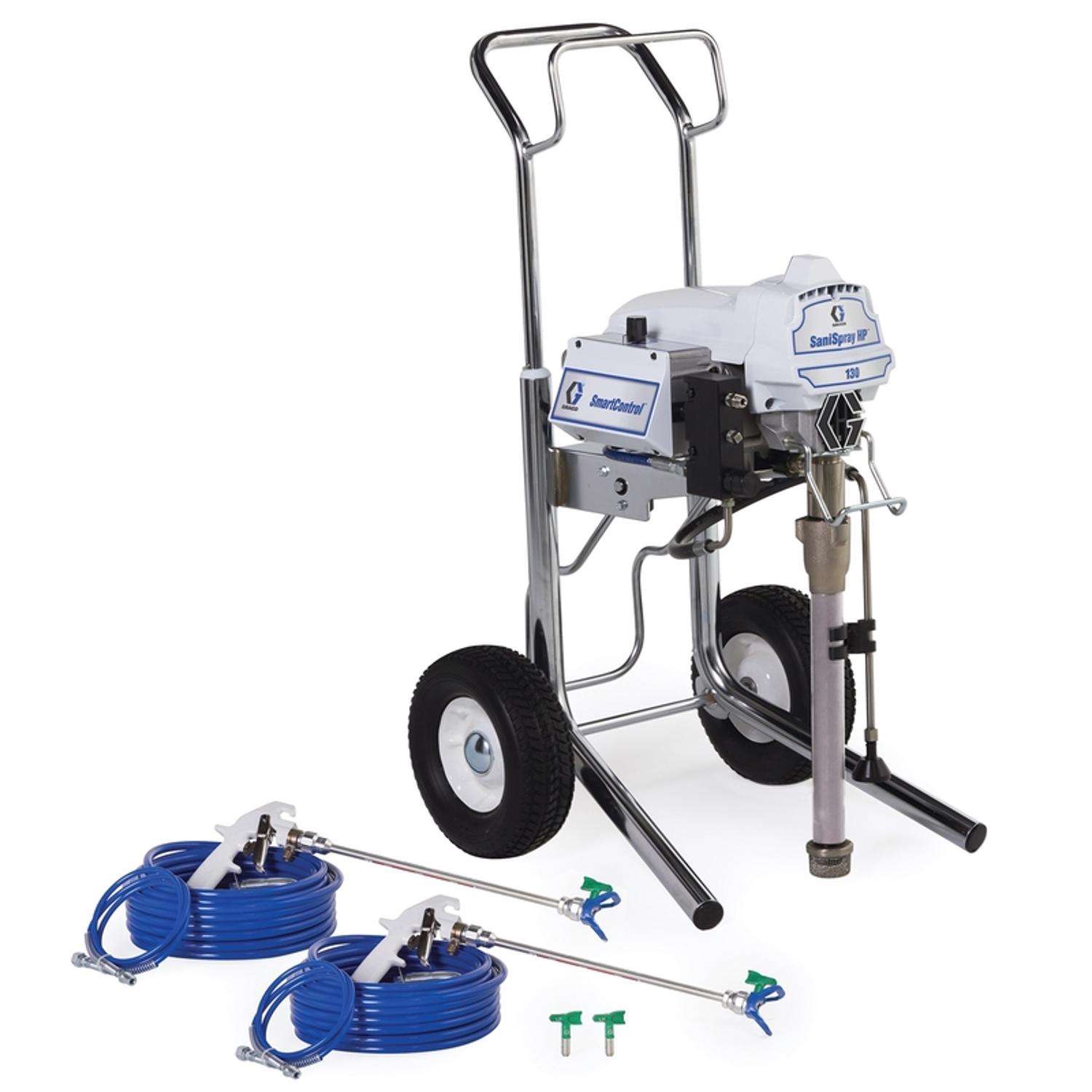  Graco SaniSpray HP 130 2-Gun Cart Airless Sprayer