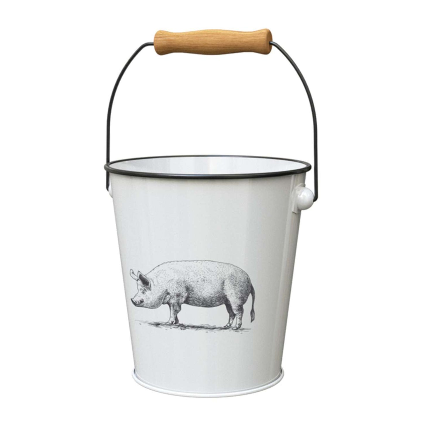  Panacea 7.5 In. D Steel Milkhouse Animals Bucket Planter White