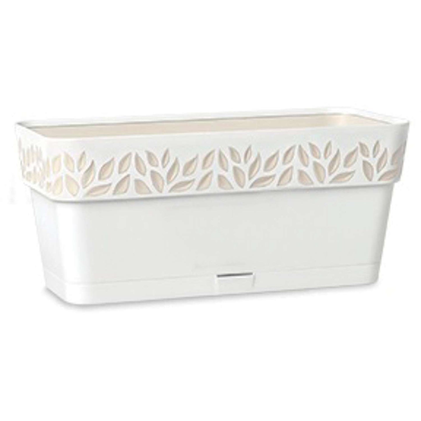  Deroma 6.7 In. H X 20 In. W X 7.09 In. D Resin Leaves Balcony Planter White