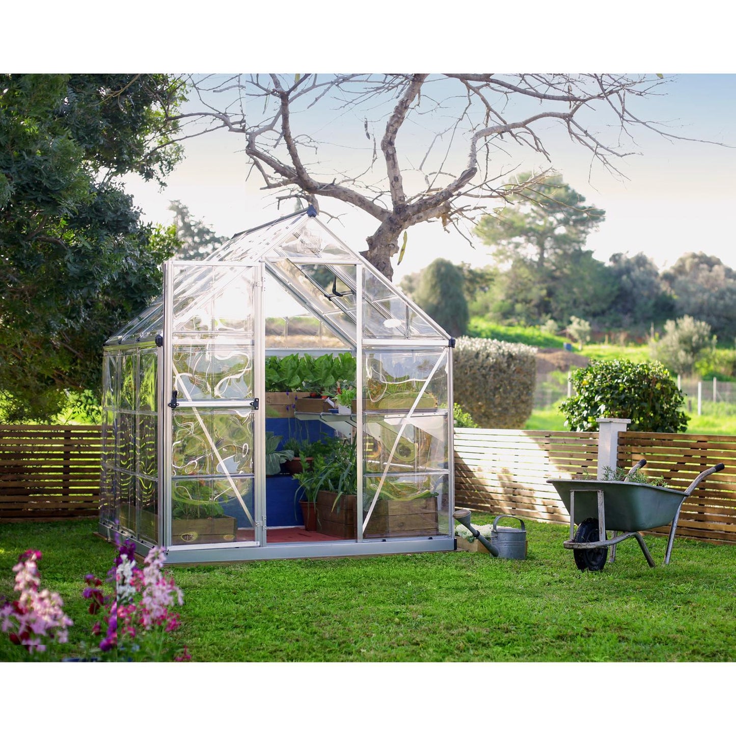  Canopia By Palram Harmony Silver 72.8 In. W X 73.2 In. D X 81.9 In. H Walk-In Greenhouse