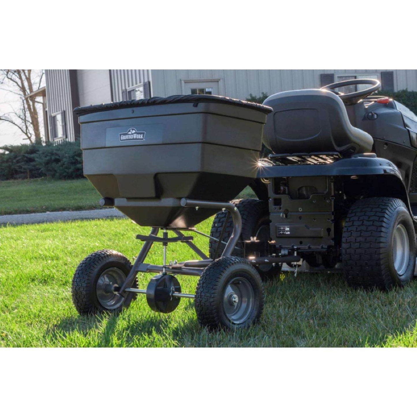  Agri-Fab 12 Ft. W Tow Behind Spreader For Fertilizer/Grass Seed/Ice Melt 185 Lb