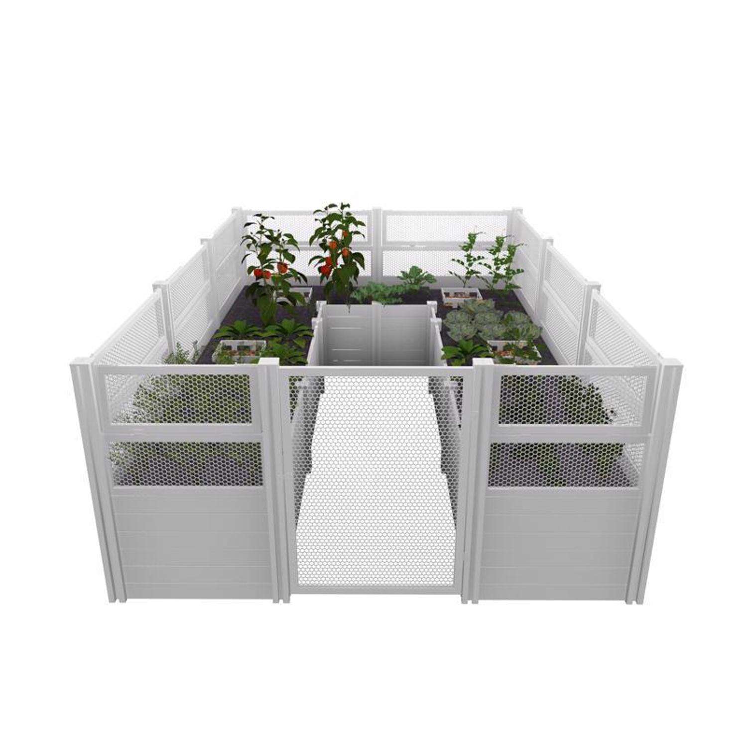  Vita Classic 22 In. H X 144 In. W X 96 In. D Vinyl Raised Garden Bed White