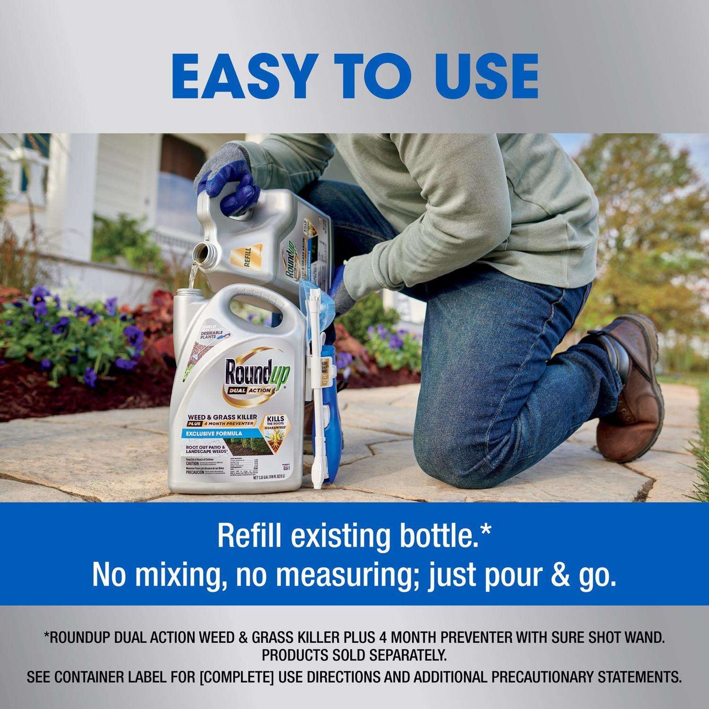  Roundup Dual Action Weed And Grass Killer RTU Liquid 1.25 Gal