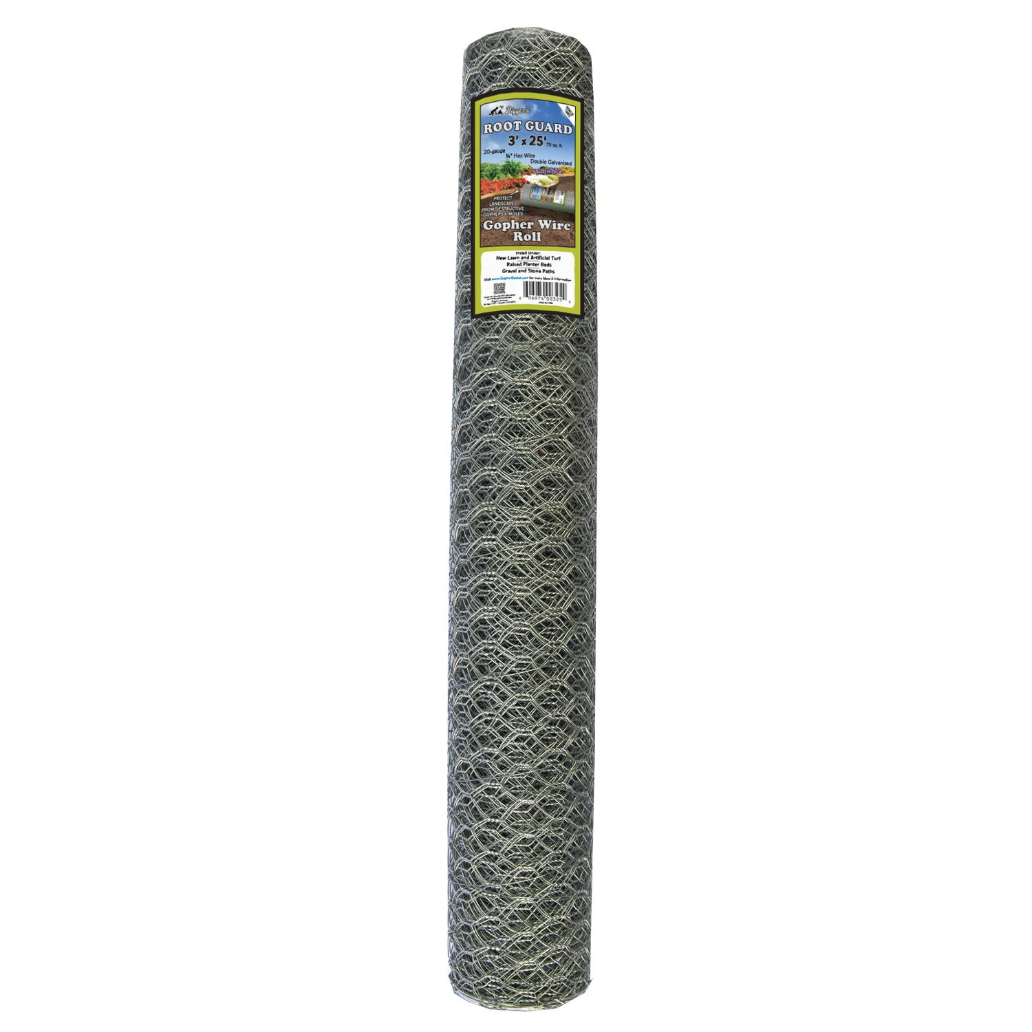  Digger's Root Guard 3 In. H X 25 In. D Silver Coated Wire Gopher Wire Roll