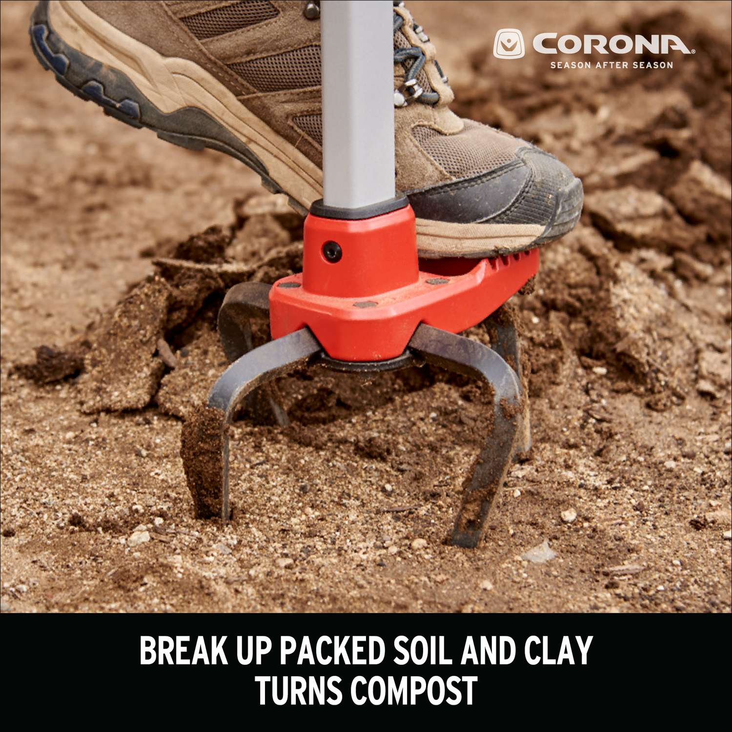  Corona ComfortGEL 4 Tine Steel Hand Tiller 6 In. Aluminum Handle