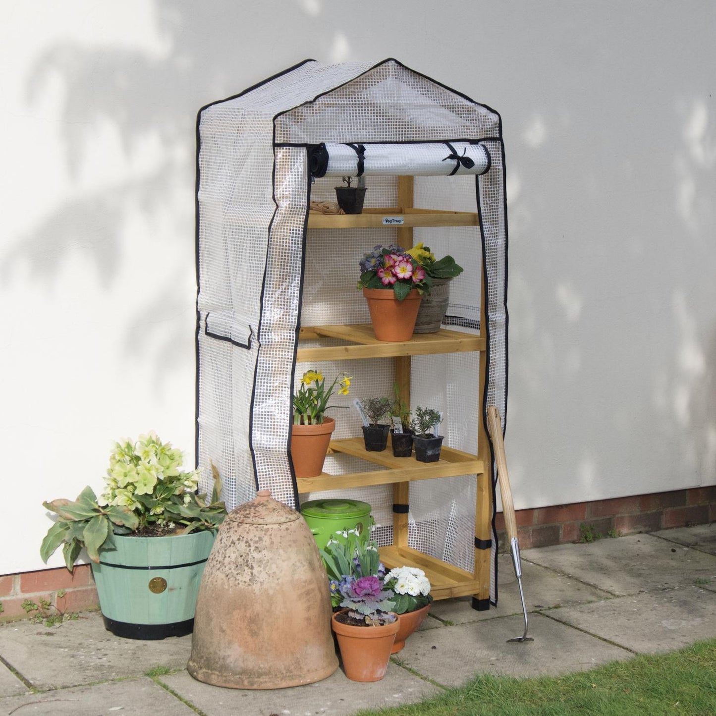  VegTrug Nursery Greenhouse Natural 28 In. W X 19.5 In. D X 62 In. H 4-Tier Mini Growhouse