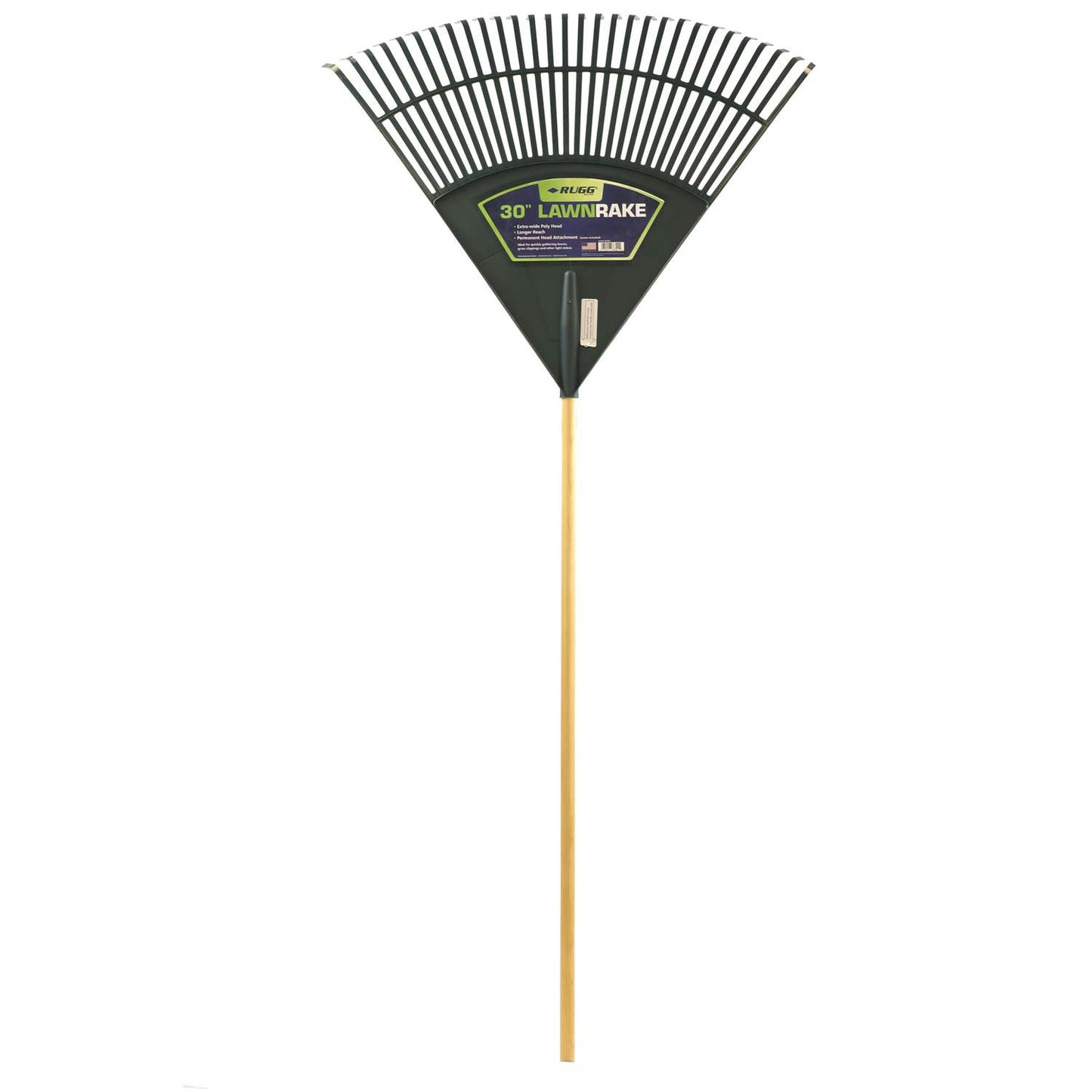  Rugg 65 In. 30 Tine Poly Leaf Rake Wood Handle