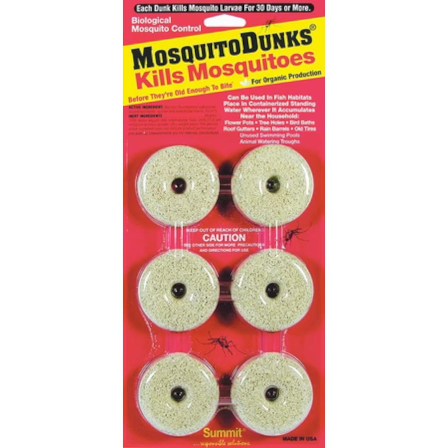  Summit Mosquito Dunks Insect Repellent Solid For Mosquitoes 6 Ct