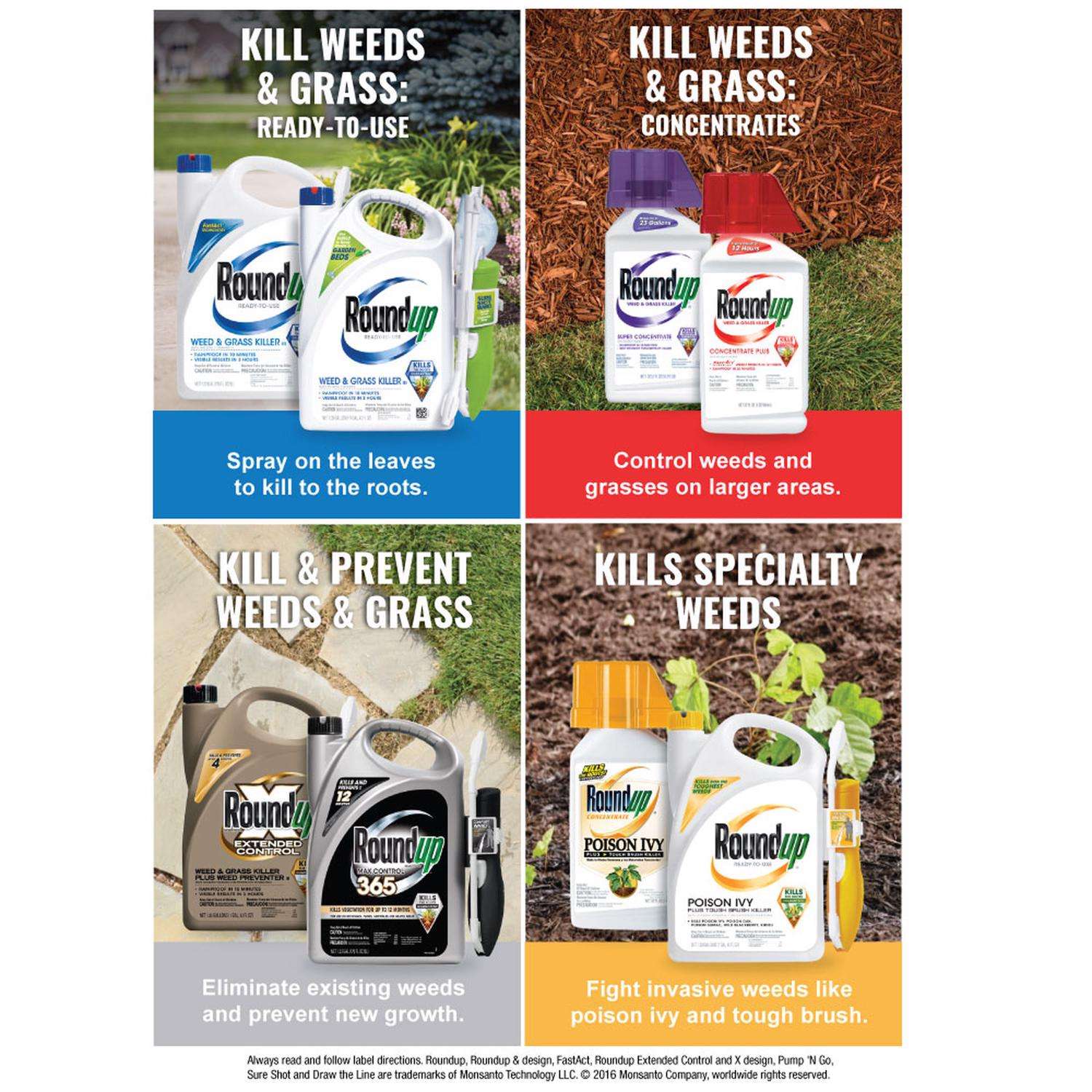  Roundup Weed And Grass Killer Concentrate 1 Gal
